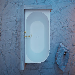 MonBlari Acrylic Back to Wall Bathtub XY-5003-GW-TopView