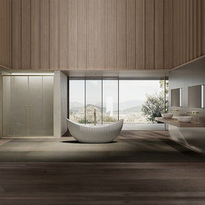 MonBlari XY-5008 Acrylic Double Slipper Freestanding Bathtub Fluted 1800mm