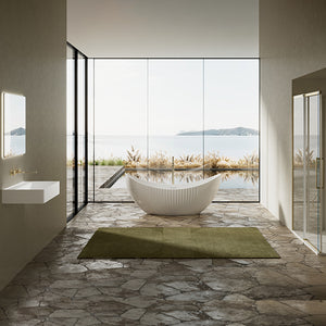 MonBlari XY-5008 Acrylic Double Slipper Freestanding Bathtub Fluted 1800mm