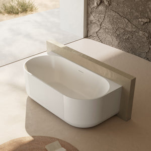 MonBlari Acrylic Back to Wall Bathtub XY-6006-GW-SideTop
