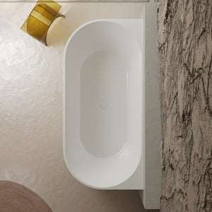 MonBlari Acrylic Back to Wall Bathtub XY-6006-GW-TopView