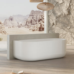 MonBlari Acrylic Back to Wall Bathtub XY-6006-GW-SideView