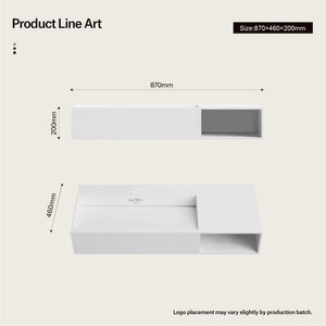 MonBlari Solid Surface Wall Mount Sink XA-G62L-9