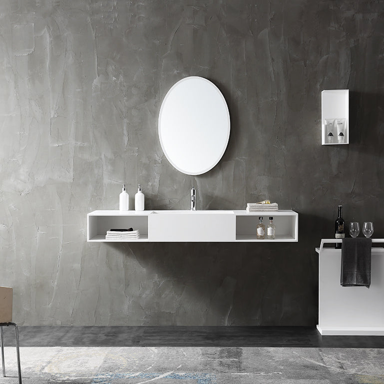 Solid Surface Vessel Sink Bathroom Wall Mount Sink