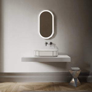 MonBlari BERYL series vessel sink with black rim bathroom wash basin