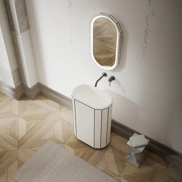 MonBlari BERYL Series Pedestal Sink With Black Rim