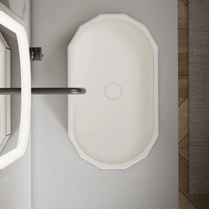 MonBlari BERYL series countertop sink with black rim top view close-up