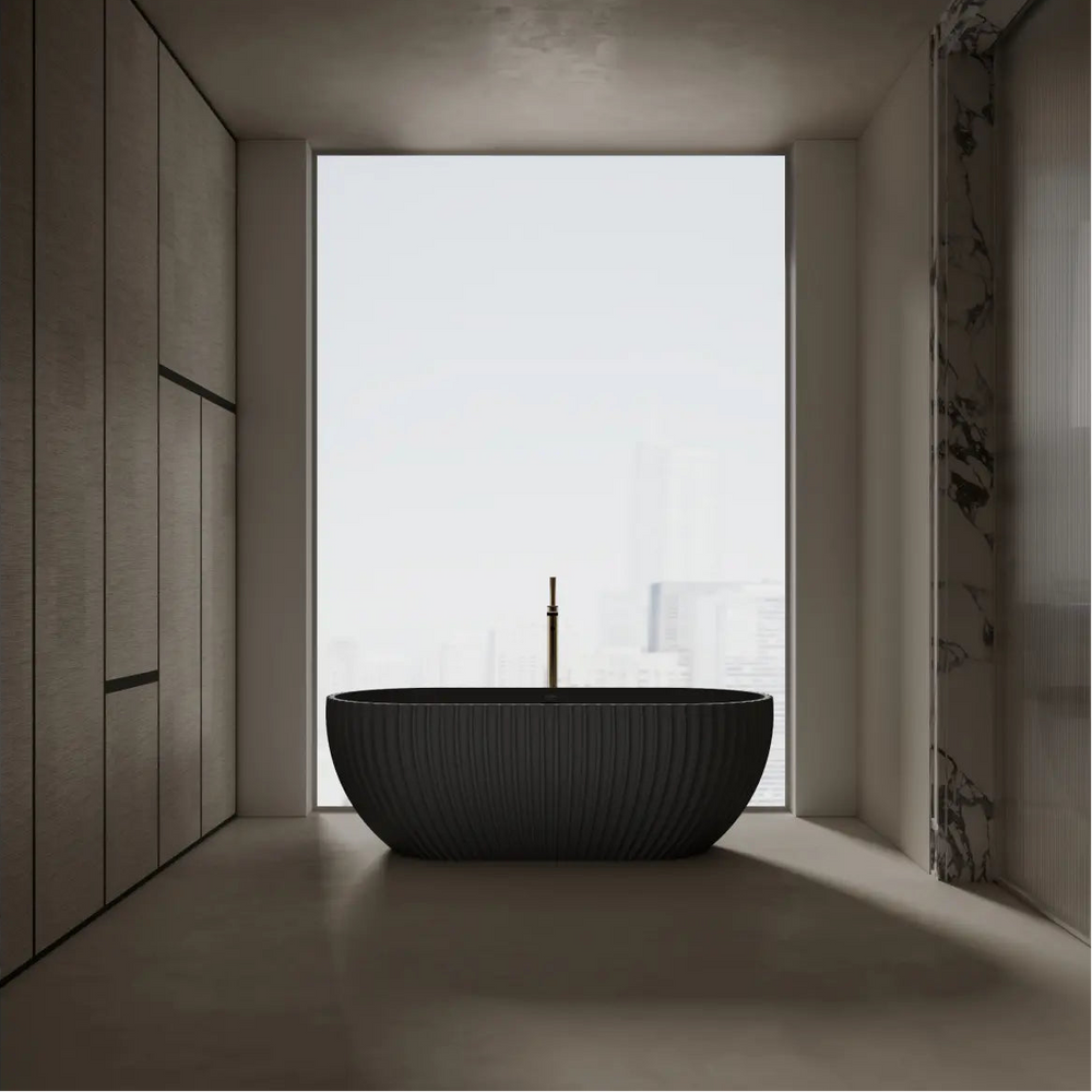 Monblari venus series black double ended curved freestanding bath