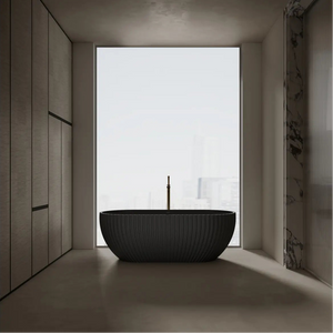 Monblari venus series black double ended curved freestanding bath
