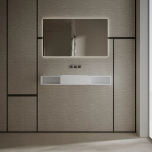 Modern wall mounted bathroom sink white rectangular sink