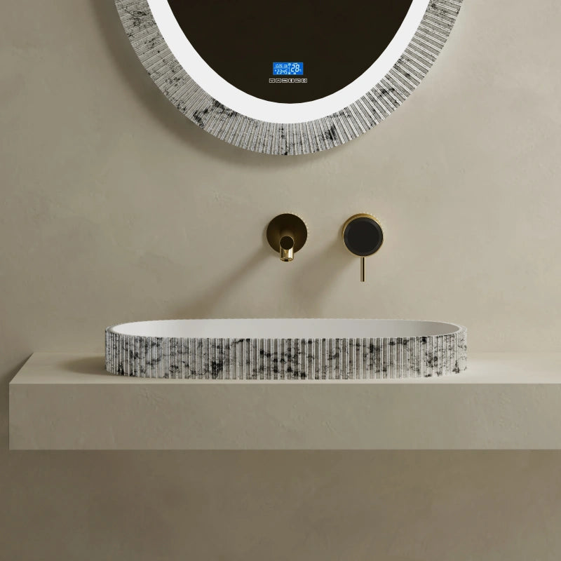 MonBlari XS Series fluted solid surface vessel sink