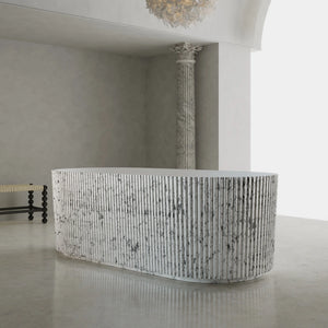 MonBlari XS Series contemporary textured solid surface bathtub