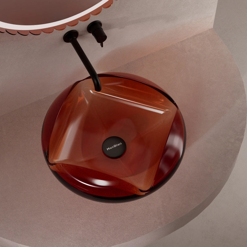 MonBlari FLOWER Series bathroom sink in resin design for modern bathroom interiors
