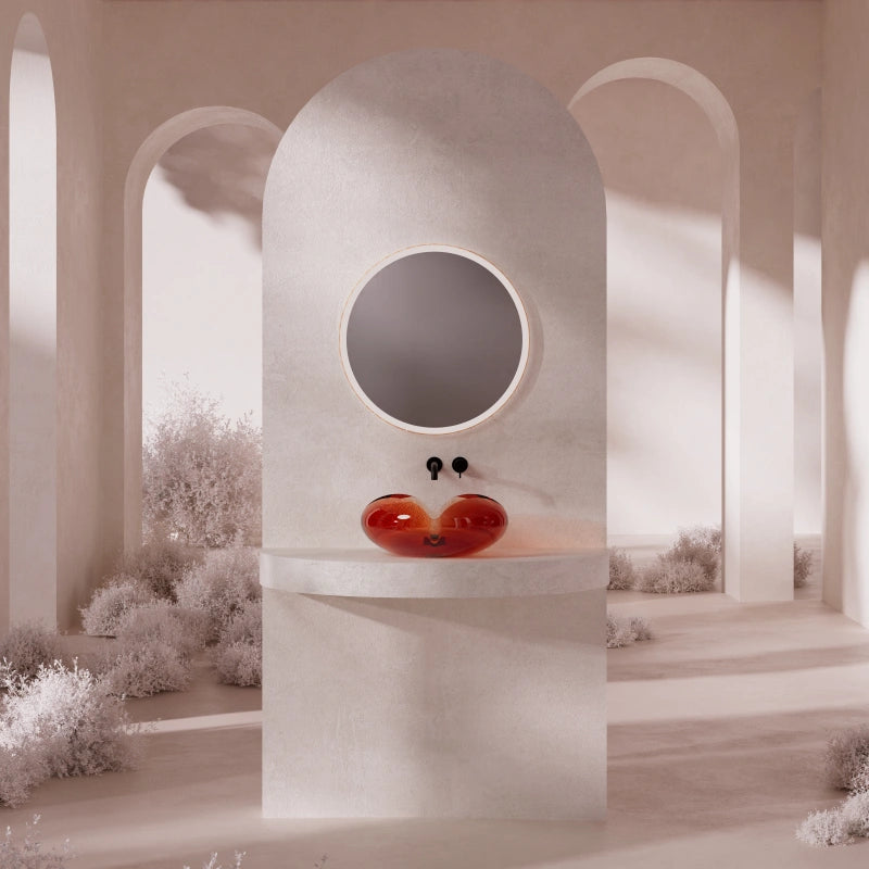 MonBlari FLOWER Series bathroom sink in resin design for modern bathroom interiors