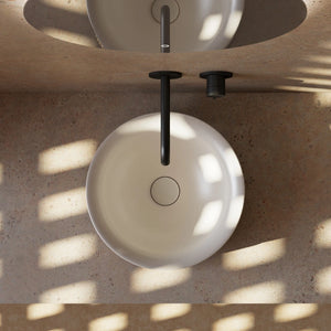 Contemporary fluted round countertop wash basin with elegant minimalist style