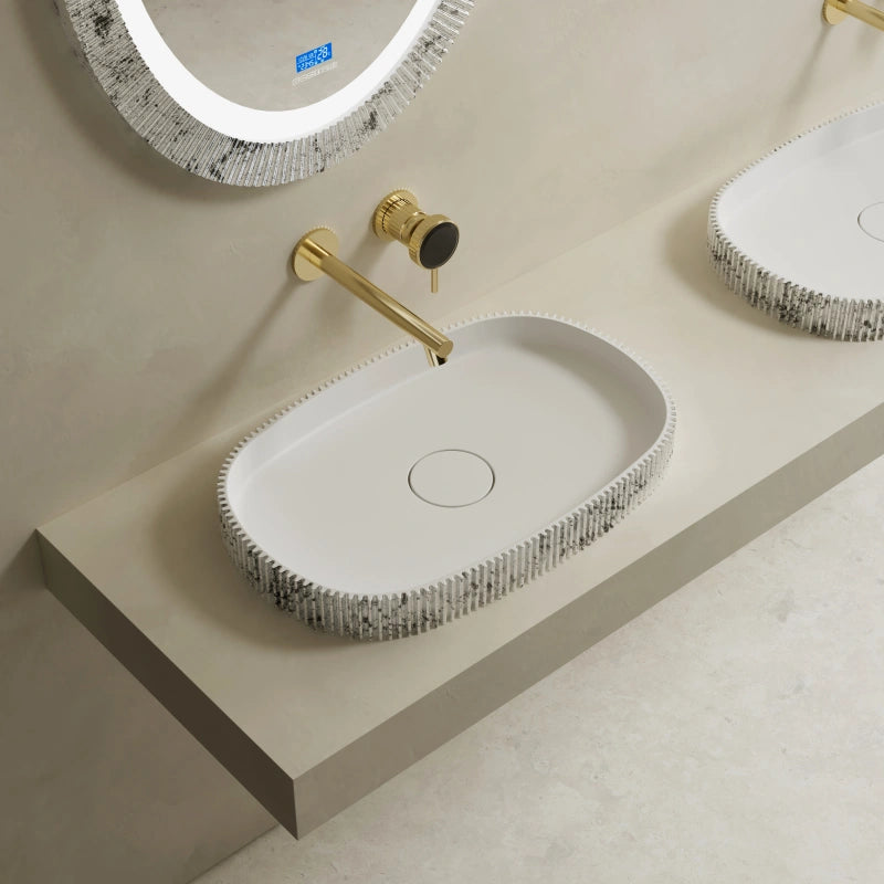MonBlari XS Series fluted solid surface vessel sink