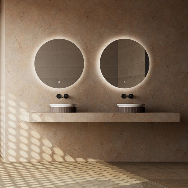 Round vessel bathroom sink with fluted design by MonBlari FOREST Series