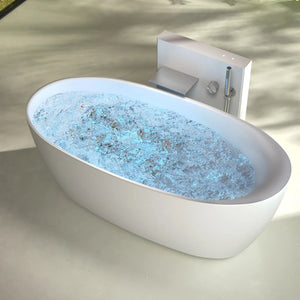 Solid surface oval bathroom soaking bathtub modern design
