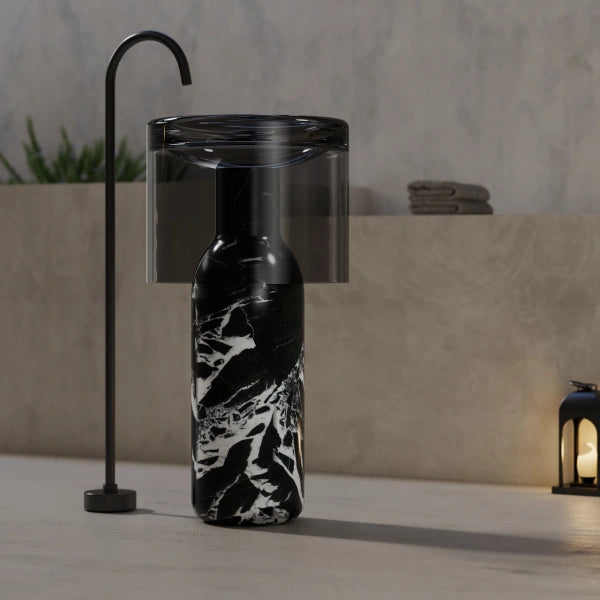 MonBlari HALO Series freestanding pedestal sink with clear acrylic