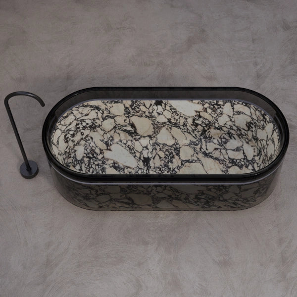 MonBlari HALO Series luxury marble-inspired soaking tub