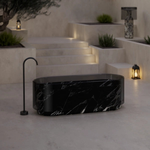 MonBlari HALO Series marble-inspired freestanding bathtub