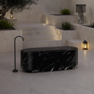 MonBlari HALO Series marble texture freestanding soaking tub