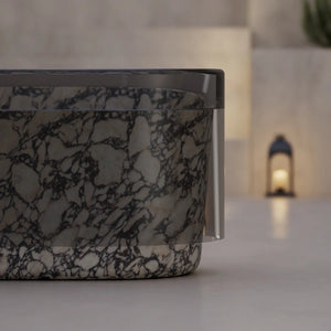 MonBlari HALO Series marble textured soaking bathtub