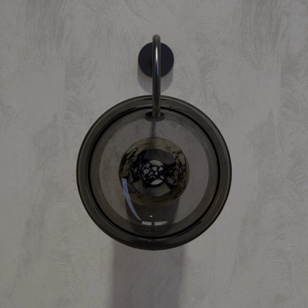 MonBlari HALO Series modern pedestal sink with transparent acrylic