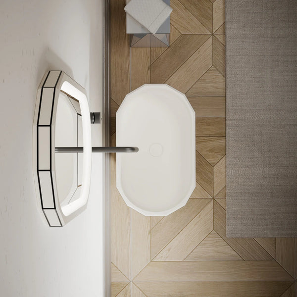 MonBlari BERYL Series Pedestal Sink With Black Rim