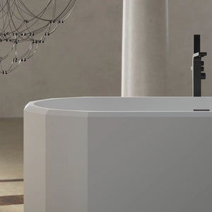 Modern Luxury Beryl Series Bathtub Freestanding Acrylic Bath Tub with Sleek Oval Design