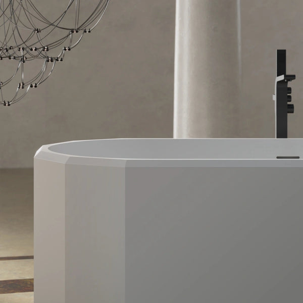 Modern Luxury Beryl Series Bathtub Freestanding Acrylic Bath Tub with Sleek Oval Design