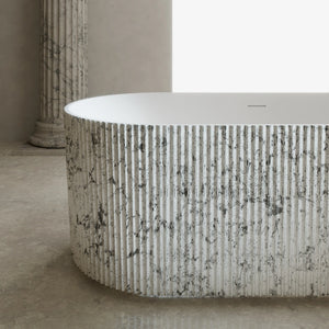 MonBlari XS Series luxury fluted freestanding soaking tub