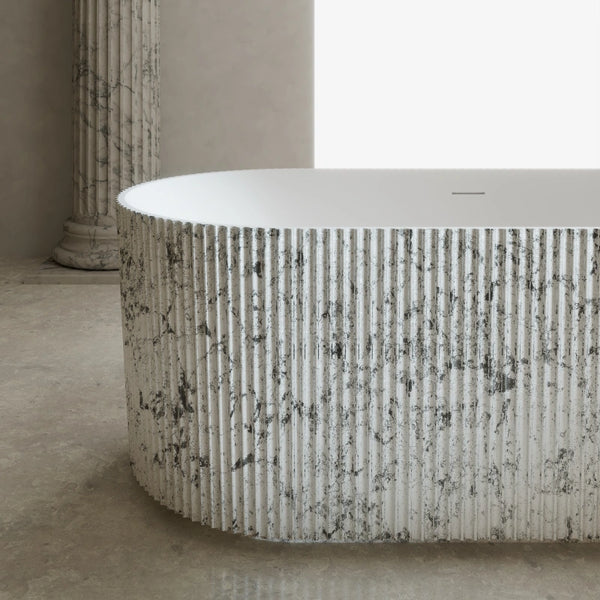 MonBlari XS Series luxury fluted freestanding soaking tub