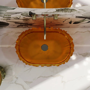 Transparent pedestal sink resin bathroom wash basin modern minimalist clear freestanding sink MonBlari