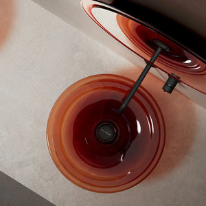 Luxury sculptural countertop basin from MonBlari Spring Series in modern bathroom