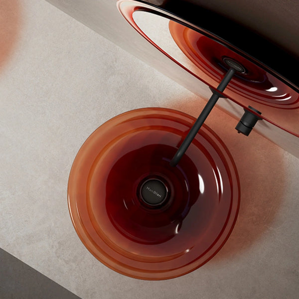 Luxury sculptural countertop basin from MonBlari Spring Series in modern bathroom