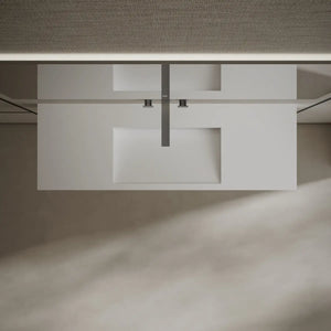 Large wall mounted bathroom sink with solid surface material wash basin contemporary bathroom design