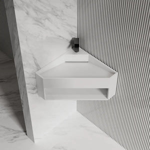 Wall mount sink modern floating bathroom basin matte white wall hung wash basin