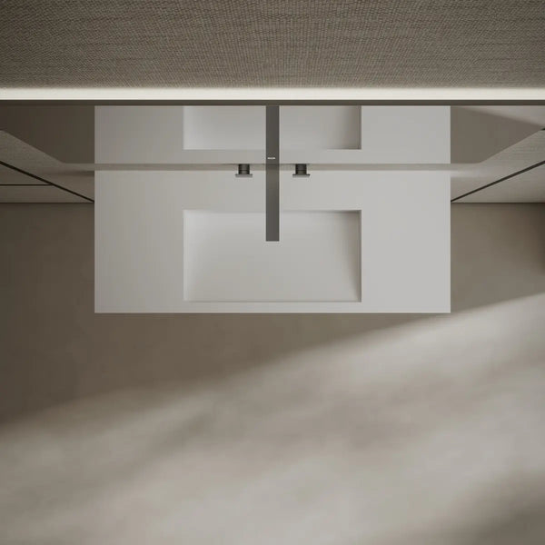 Wall mounted bathroom basin 1000mm floating solid surface sink contemporary bathroom design