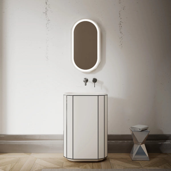 MonBlari BERYL series pedestal sink with black rim
