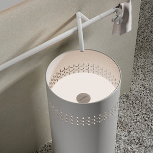 Sculptural linglong series bathroom freestanding pedestal sink