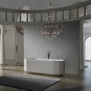 White Freestanding Bathtub Beryl Series Modern Luxury Acrylic Soaking Tub for Bathroom
