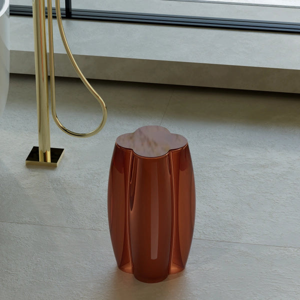 Brown linglong modern resin shower seat for modern bathroom