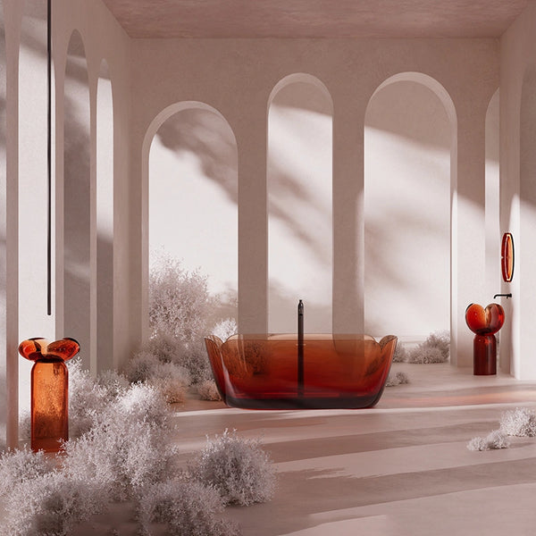 MonBlari FLOWER Series freestanding soaking bathtub with elegant design
