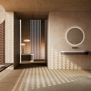 MonBlari FOREST Series fluted design wall-mounted sink with vertical ribbed texture