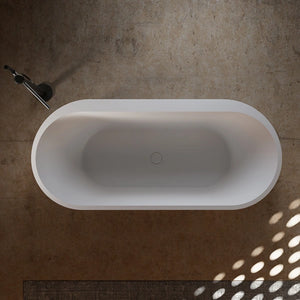 Modern organic bathroom design with wood-wrapped composite acrylic tub 