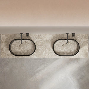 MonBlari STRATA Series marble countertop basin with acrylic surround
