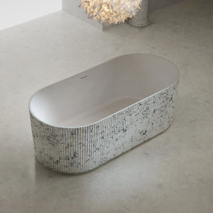 MonBlari XS Series fluted solid surface soaking bathtub