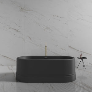 MonBlari TW-7780 Black Acrylic Freestanding Bathtub 1500mm - 1700mm