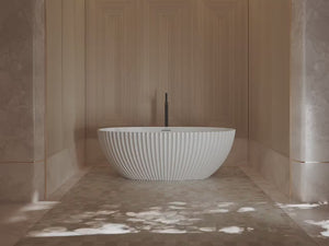 MonBlari MY‑66617 White Acrylic Freestanding Bathtub Fluted 1500mm-1700mm